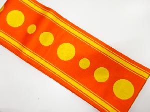 丸に縞模様織り出し　半幅帯